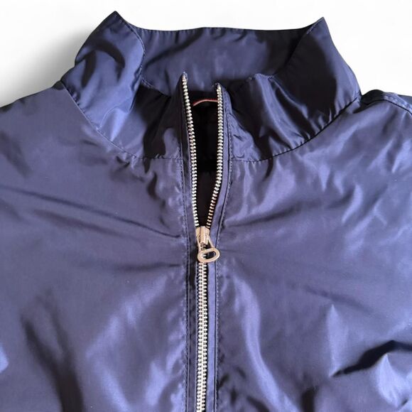 ommy Hilfiger Women's XL Navy Blue Windbreaker Jacket Full Zip Striped Cuffs - Picture 3 of 7